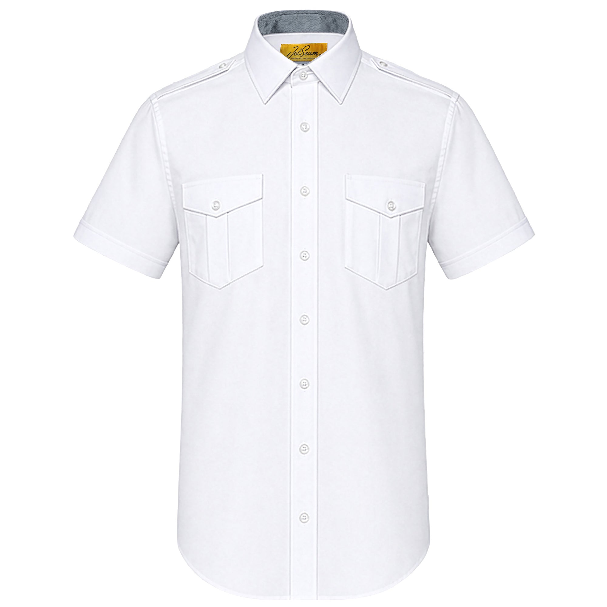 Men's Pilot Shirt - Modern Cut / Gold Label / Short Sleeve / Regular Length