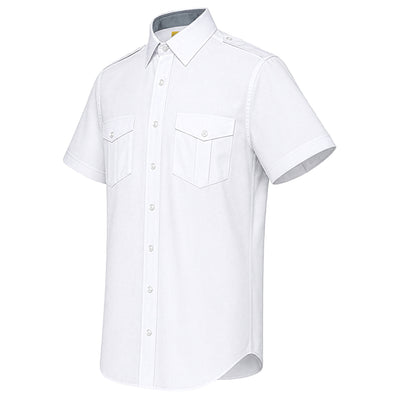 Men's Pilot Shirt - Modern Cut / Gold Label / Short Sleeve / Regular Length