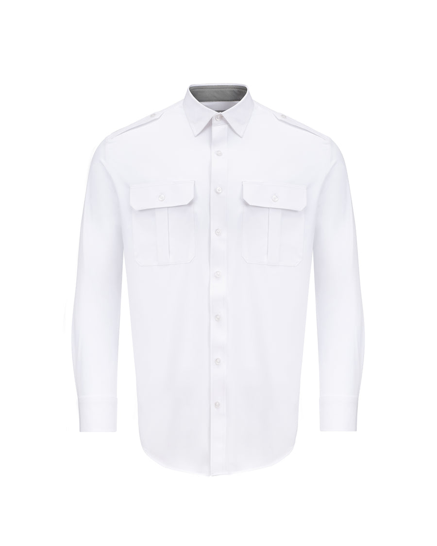 Men's Pilot Shirt (Silver Modern Cut / Long Sleeve)