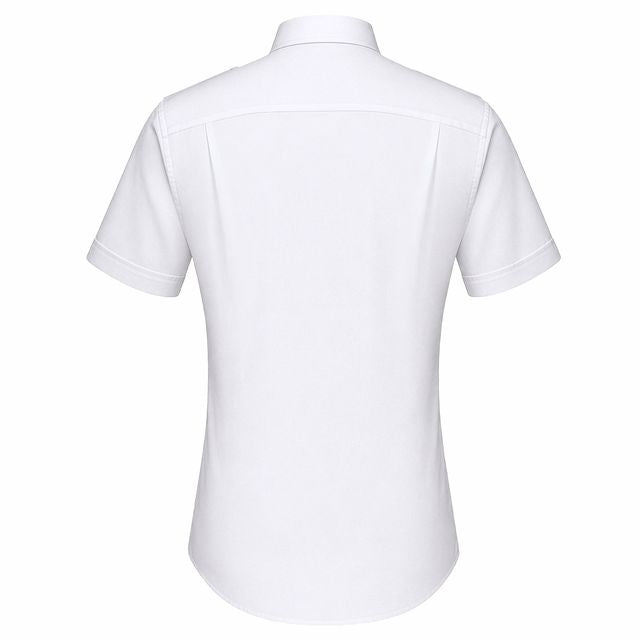Men's Pilot Shirt - Modern Cut / White Label / Short Sleeve / White / Regular Length