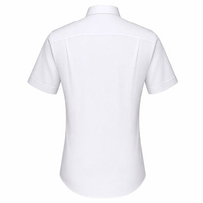Men's Pilot Shirt - Modern Cut / White Label / Short Sleeve / White / Regular Length