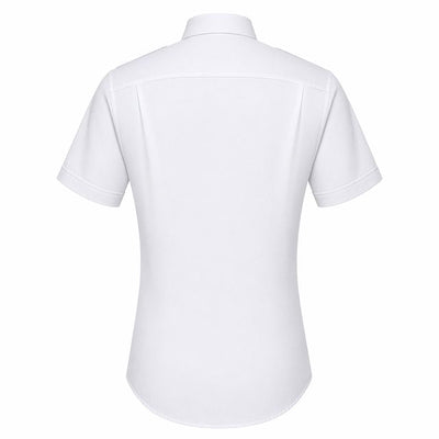 Men's Pilot Shirt - Slim Cut / White Label / Short Sleeve / White / Regular Length