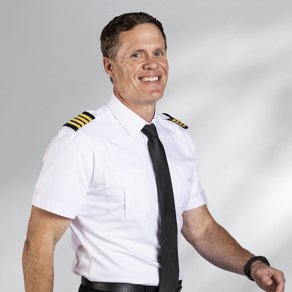 Men’s Pilot Shirt Silver Label Modern Cut Tall – Wrinkle-Free Uniform, 16.5 / With Eyelets