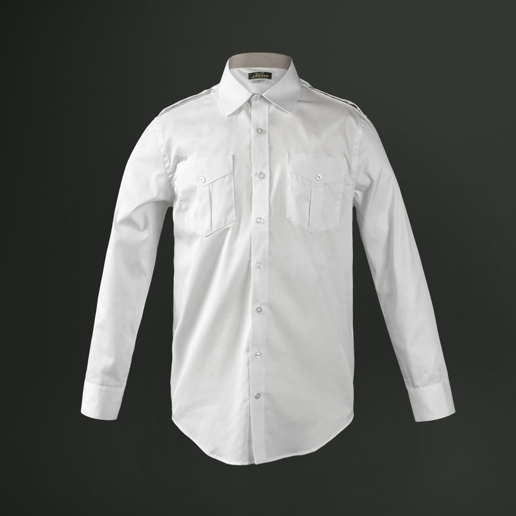 pilot dress shirt Women's Pilot Shirt - White Label - Short - 58% polyester/32% cotton/10% spandex - Size Regular x 4 - JetSeam