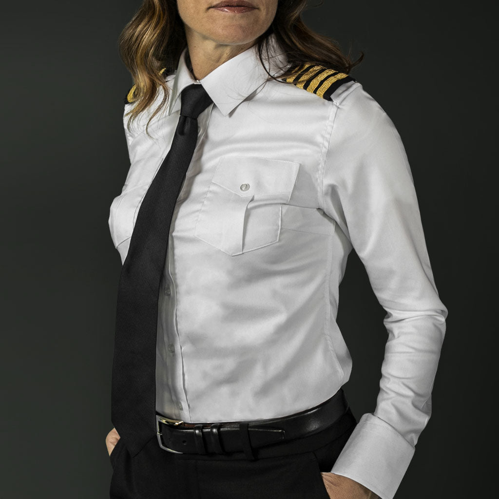 Women's Pilot Shirt - Chest Gap Snap test